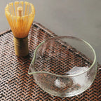 Bol à Matcha en Verre Transparent Avec Cuillère et Fouet en Bambou