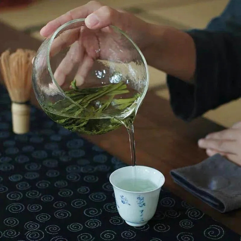 Bol à Matcha en Verre Transparent Avec Cuillère et Fouet en Bambou