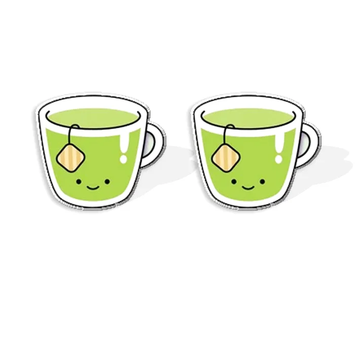 Boucles d'Oreille en Acrylique Matcha Lovers