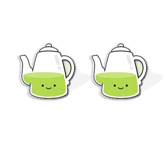 Boucles d'Oreille en Acrylique Matcha Lovers