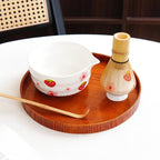 Ensemble Matcha Cérémonie 3 pièces en Céramique - Motif : Fraises