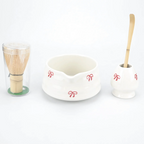 Ensemble Matcha Cérémonie 4 pièces en Céramique - Motifs : Nœuds