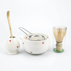 Ensemble Matcha Cérémonie 5 pièces en Céramique - Motifs : Cœurs