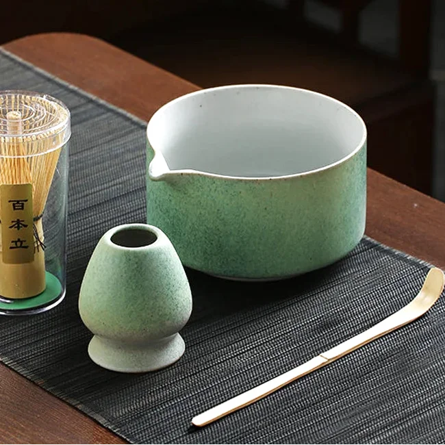 Ensemble Matcha Cérémonie en Céramique et Bambou Renouvelable - 4 pièces