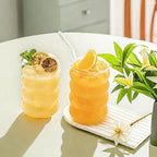 Lot de 4 Verres Idéal Matcha avec leur Paille en Verre et Goupillon - 300 mL