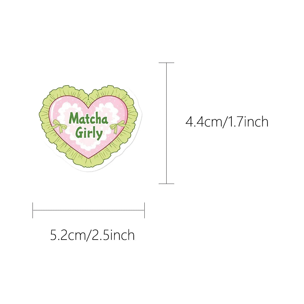 Lot de 50 autocollants Cute Matcha