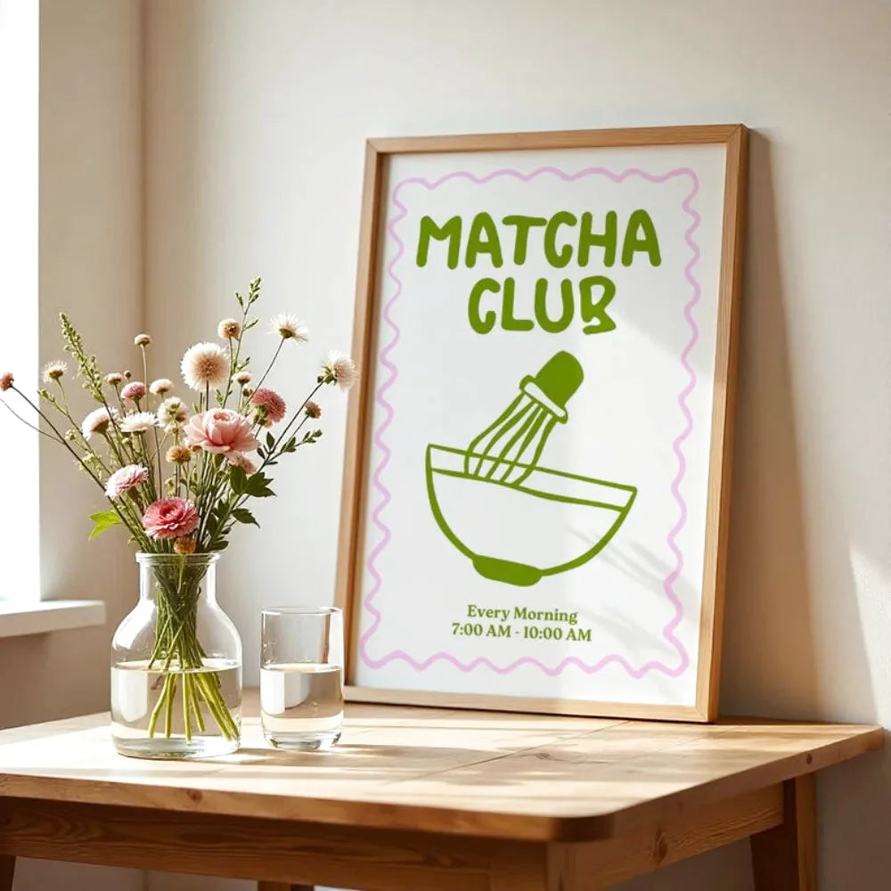 Poster Minimaliste Matcha Club