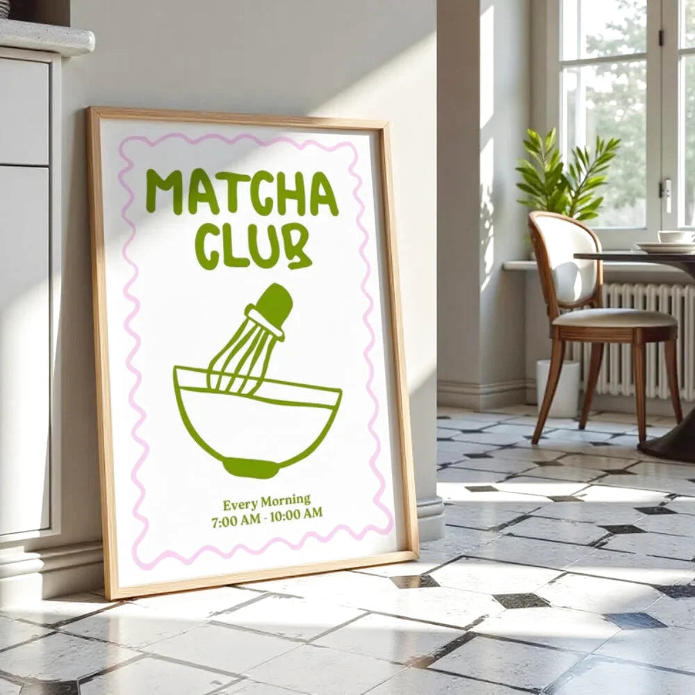 Poster Minimaliste Matcha Club