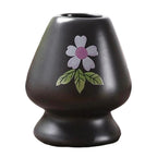 Support en Porcelaine pour Fouet en Bambou pour Matcha - Motif Fleuris