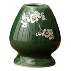 Support en Porcelaine pour Fouet en Bambou pour Matcha - Motif Fleuris