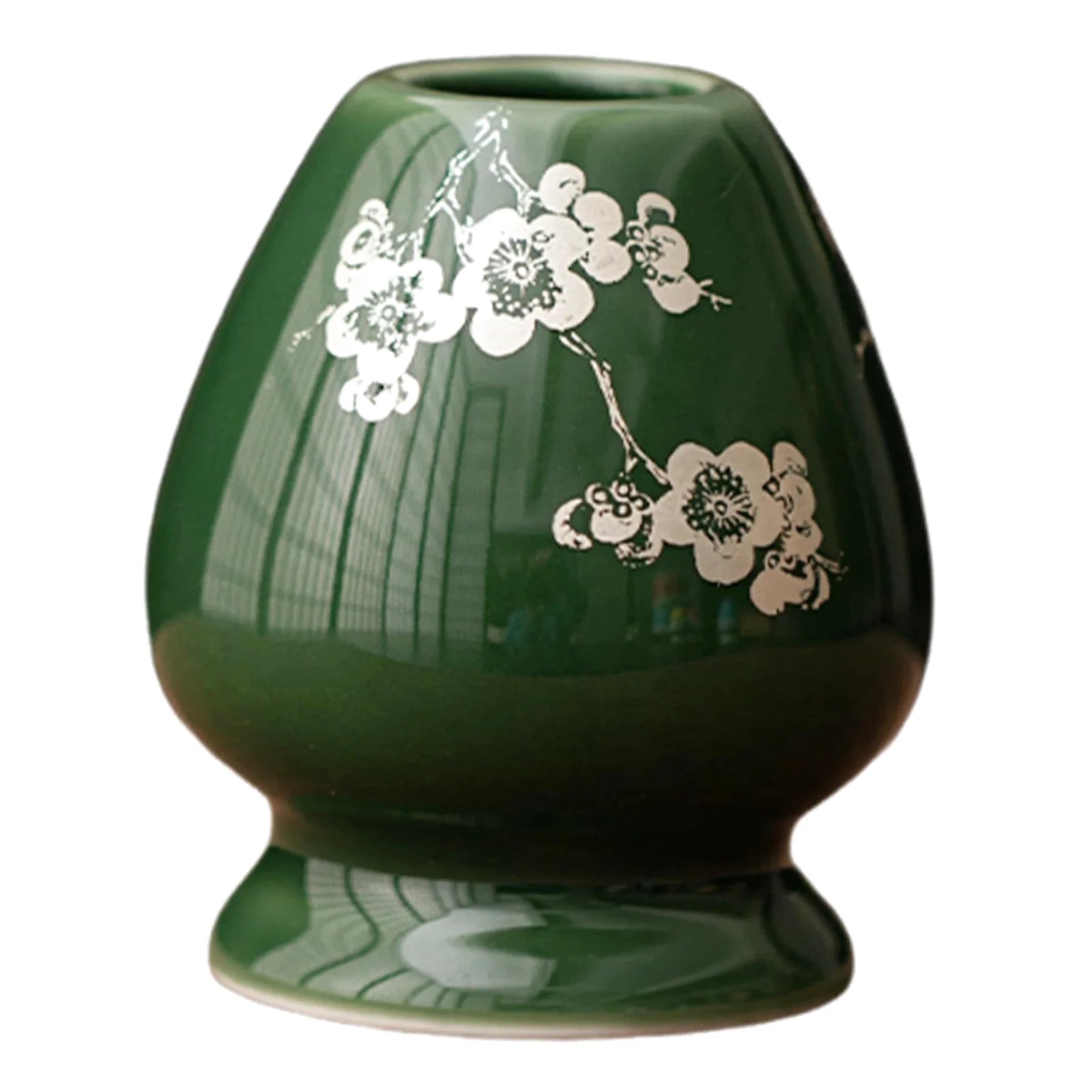 Support en Porcelaine pour Fouet en Bambou pour Matcha - Motif Fleuris