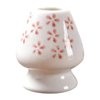 Support en Porcelaine pour Fouet en Bambou pour Matcha - Motif Fleurs Roses