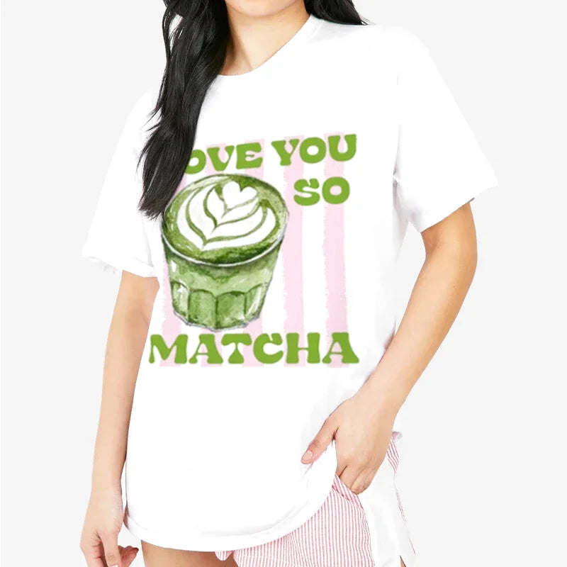 T-Shirt en Coton : Love You So Matcha
