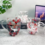 Tasse Transparente Fleurs Incrustées