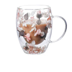 Tasse Transparente Fleurs Incrustées