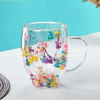 Tasse Transparente Fleurs Incrustées